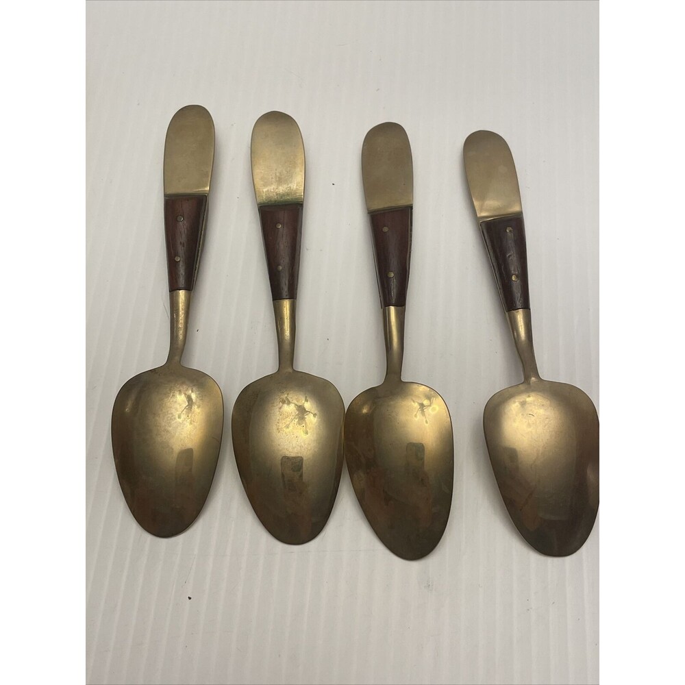 VTG 11 Pc BUDDHIST Bronze Nickel FLATWARE Fork Knife Spoon THAILAND Handcrafted - Picture 7 of 8